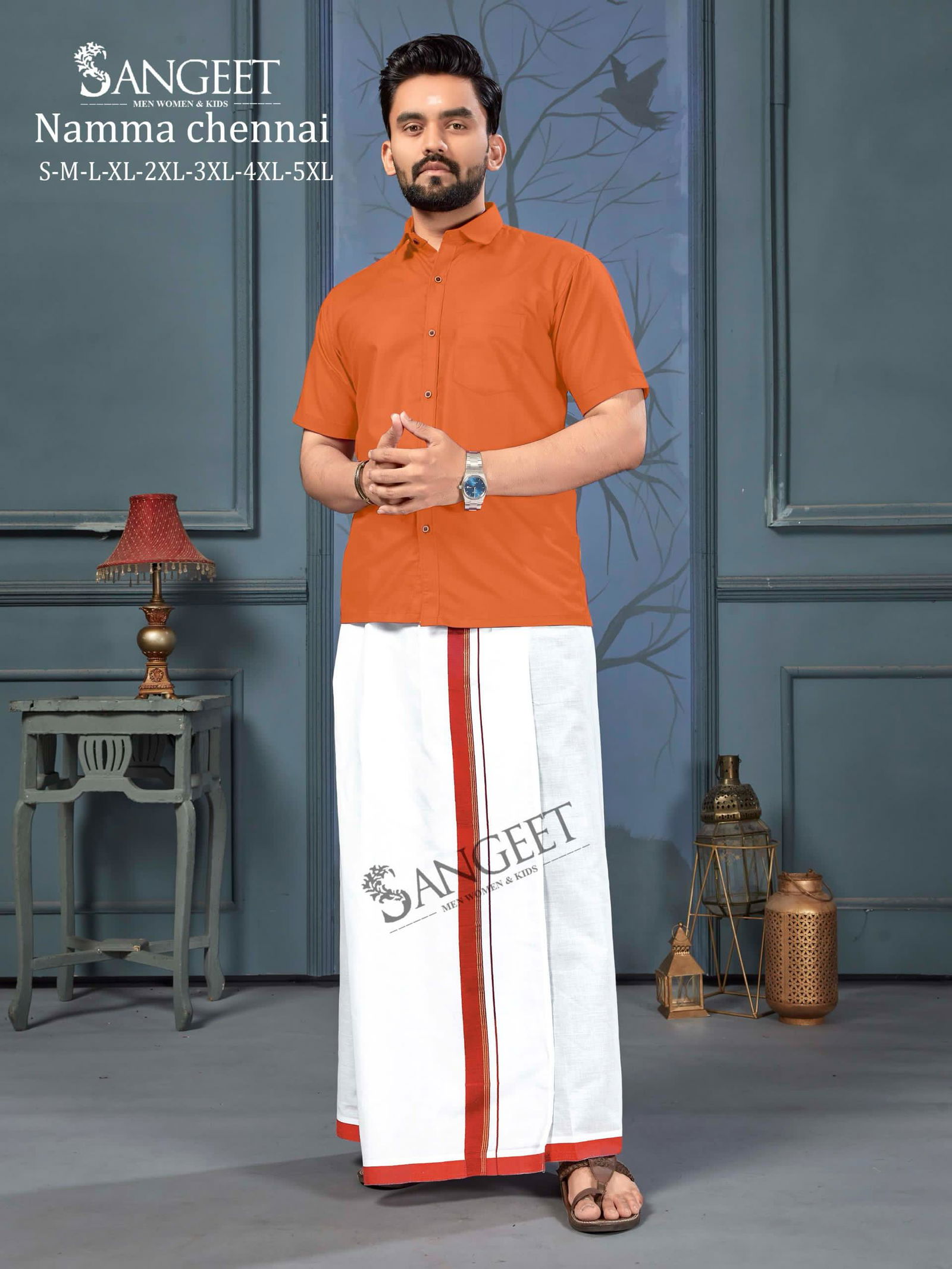 Sangeet Namma Chennai Cotton Slub Shirt With Vesti Surat Wholesale Online